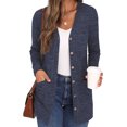 thumbnail image 1 of Innerwin Cardigan Sweater Long Sleeve Ladies Outwear Holiday Solid Color Soft Cardigans Royal Blue S, 1 of 3