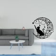 thumbnail image 2 of Figura Decorativa Abstracta De Gato En Resina, Ideal Para Dormitorio, Oficina, Tienda O Estantería. Arte De Pared De Metal Con Forma De Gato Negro Y Luna. Regalo Coleccionable Para Amantes De, 2 of 8