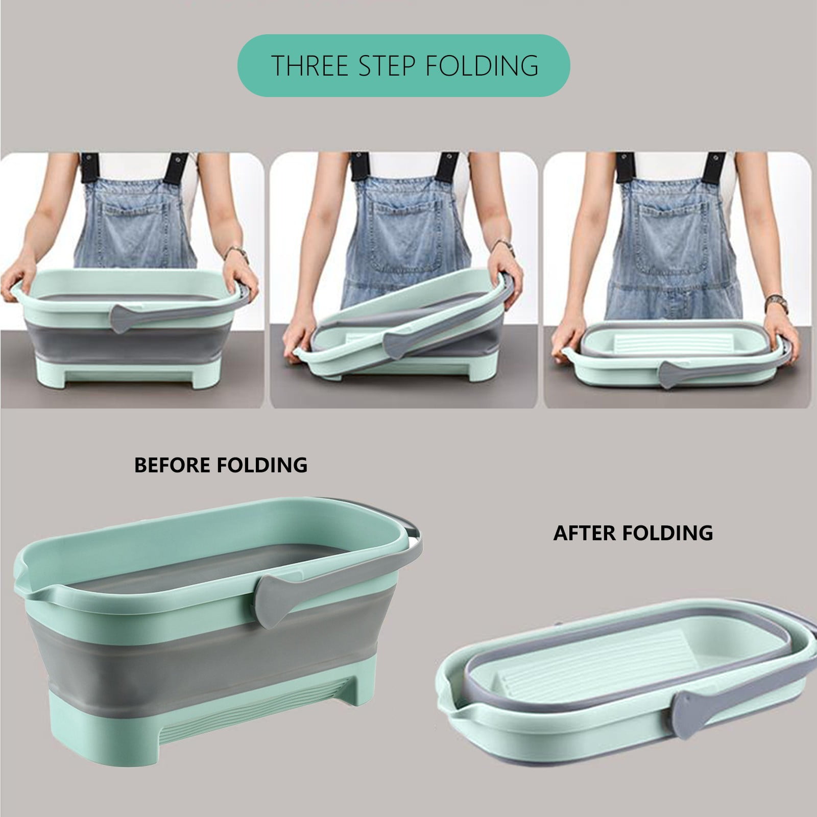 Azrian Large Collapsible Mop Bucket Collapsible Bucket 4.2Gallon(17L) with Handle for House Cleaning, Space Saving Outdoor Multiuse Foldable Water Pail for Camping Discount Sales