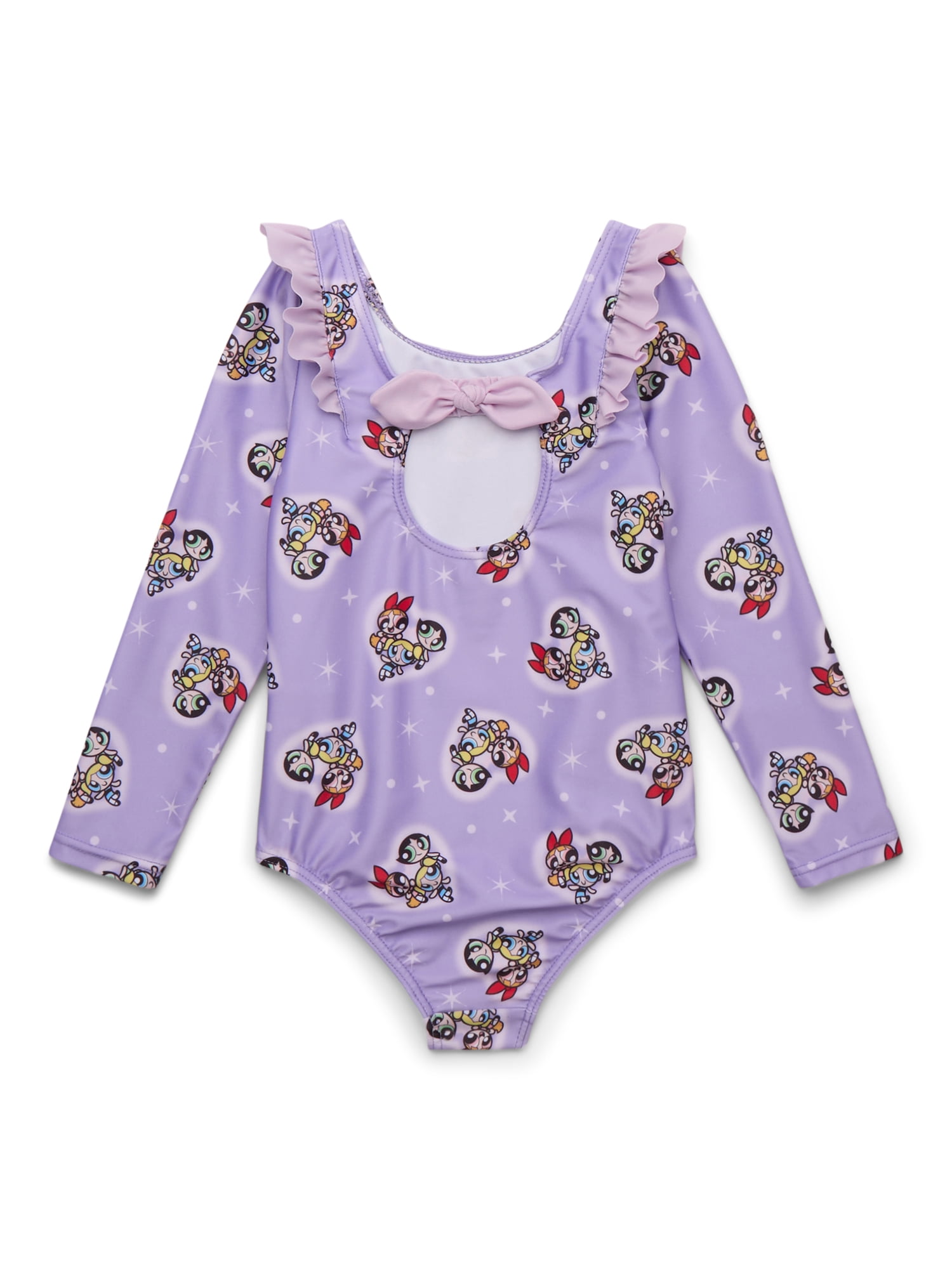 Character Toddler Girl Long- Sleeve Ruffle One- Piece Swimsuit, Sizes 12M-5T