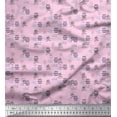 thumbnail image 1 of Soimoi Pink Cotton Poplin Fabric Crossbone & Skull Halloween Print Fabric by the Yard 56 Inch Wide, 1 of 1
