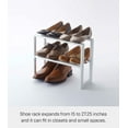 thumbnail image 2 of Yamazaki Home Expandable Shoe Rack - Two Sizes, White, Steel, Double, Holds 6 to 12 shoes, Expandable, 2 of 7