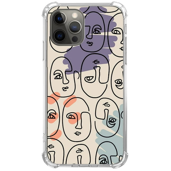 Color Face line Case Compatible with iPhone 13 Pro Max,Unique Art Design TPU Shock-proof Full Cover
