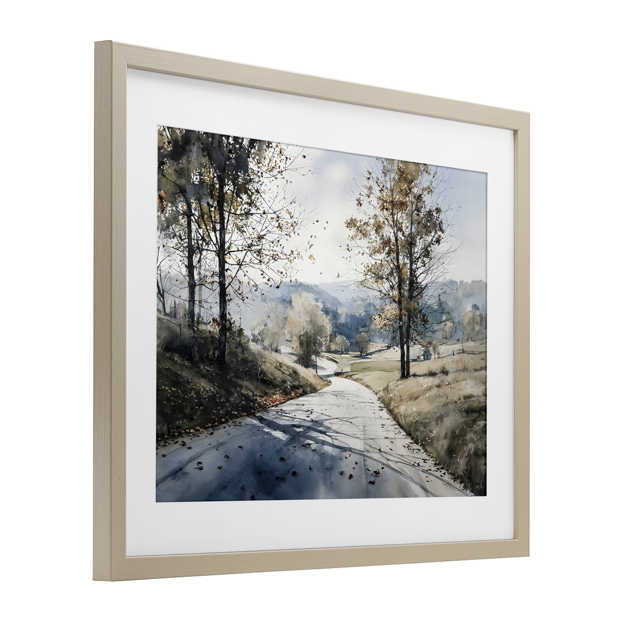 Stupell Industries Country Road in Autumn Birch Framed Print Under Glass, design by Franklyn Gregory