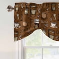 thumbnail image 4 of Coffee Theme Tie Up Valance Curtains for Windows, Kitchen Curtains Window Treatments, Funny Brown Vintage Beans Latte Tea Cup Short Window Shades Valances for Bedroom Bathroom Cafe 42"x18", 4 of 8
