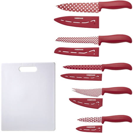 Farberware 11-Piece Stick-Resistant Knife and Cutting Board (Best Knife For Chopping Vegetables)