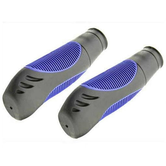 Grips 3723G Kraton Rubber Black/Blue. Bike grips, bicycle grips, lowrider grips, beach cruiser grips, mountain bike grips