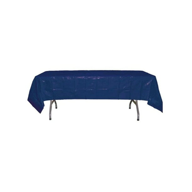 *12 Count* Navy Blue Rectangular Plastic Tablecloths 54" x