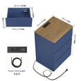 thumbnail image 4 of Homfa 3 Drawers Nightstand with Charging Station Set of 2, Modern End Side Table for Living Room, Wooden Storage Table for Bedroom, Blue, 4 of 7