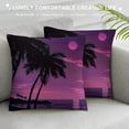 thumbnail image 3 of JRXY Throw Pillow Cover Black Coconut Palms Silhouettes of Trees Against The Night Home Decor Pillowcase Cushion Cover for Sofa Couch Bed and Car White, 3 of 5