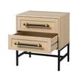 thumbnail image 2 of Hopper Studio Sophia 2-Drawer Nightstand in Natural Oak Finish with Rattan Drawers for Adult, 2 of 6