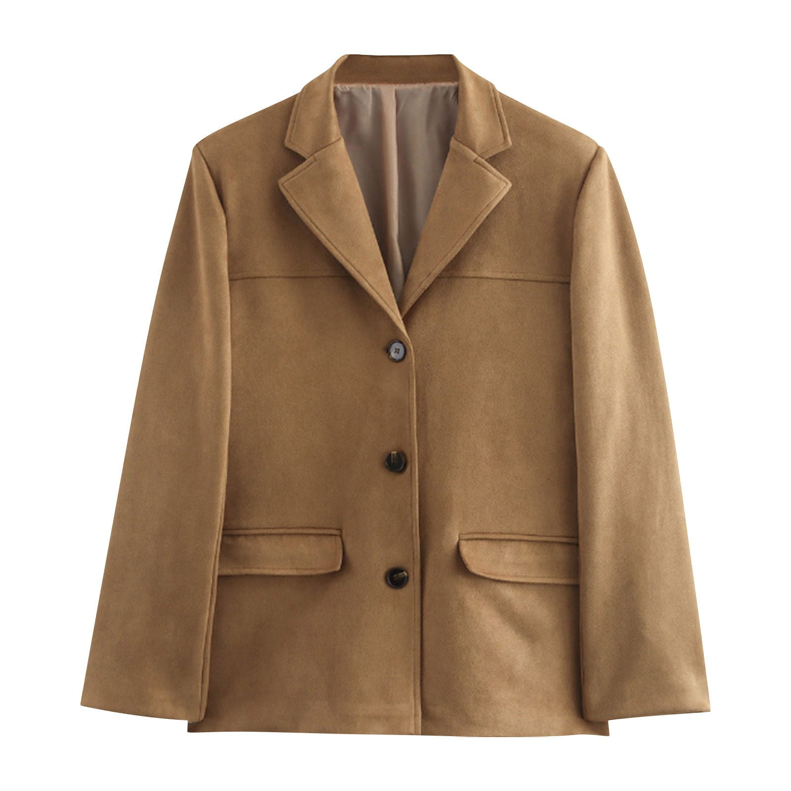 Veste Femme Imitation Daim Marron - Style Rétro, Coupe Oversize, Pour Automne/hiver, Look Y2K - 12