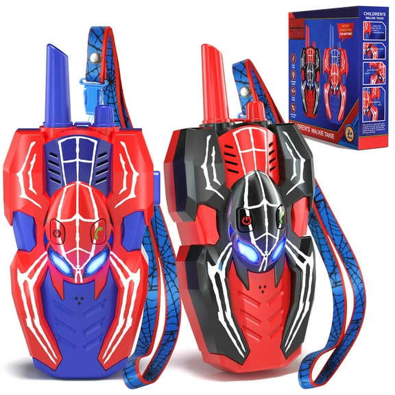 Walkie Talkies for Kids 2 Pack, Two Way Radios, Spider Kids Walkie Talkies for Boys Girls, Boy Toy Age 5 to 7, Outdoor Toys for Kids 3-12 Years Old Birthday Christmas Gifts