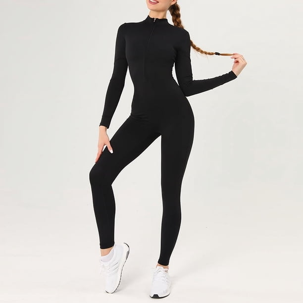 Monos deportivos con cremallera para mujer, traje de Fitness de una pieza, chándal de gimnasio, mono corto, conjunto de Yoga de verano, monos, ropa deportiva de entrenamiento