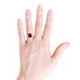 thumbnail image 4 of ANGARA Classic Emerald-Cut Lab Grown 4 Ct Ruby Crescent Engagement Ring for Women in 14K Rose Gold (Size-10x8mm) | July Birthstone, Birthday, Anniversary, Jewelry Gift for Women | Lab-Grown Ruby Ring, 4 of 7