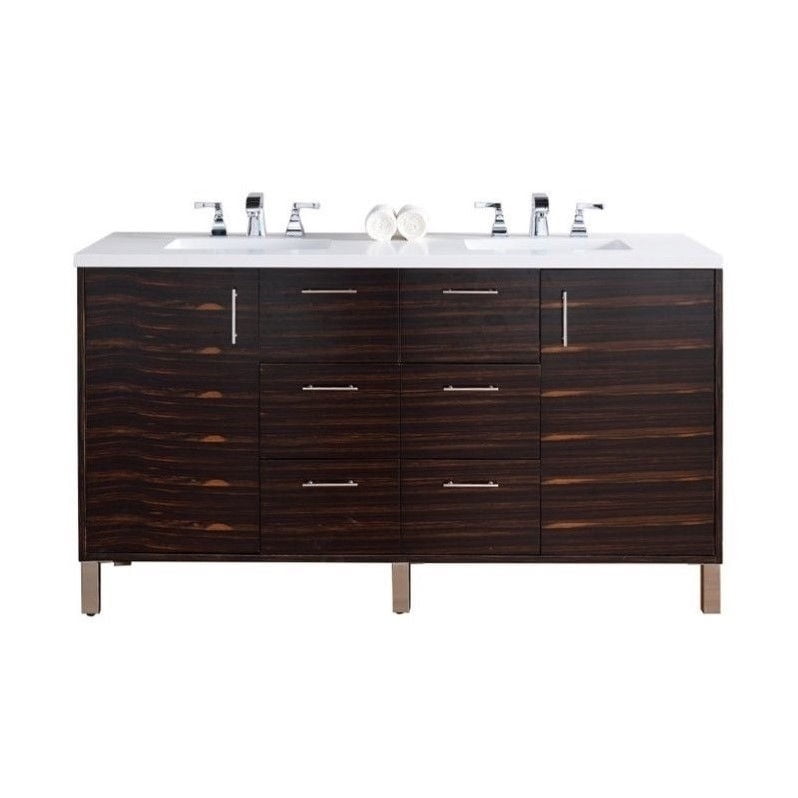 James Martin Metropolitan 60" Double Bathroom Vanity in Ebony