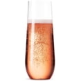 thumbnail image 2 of 20Pack Stemless Plastic Champagne Flutes Disposable Clear Plastic Toasting Glasses Shatterproof Recyclable and BPA-Free, 2 of 7