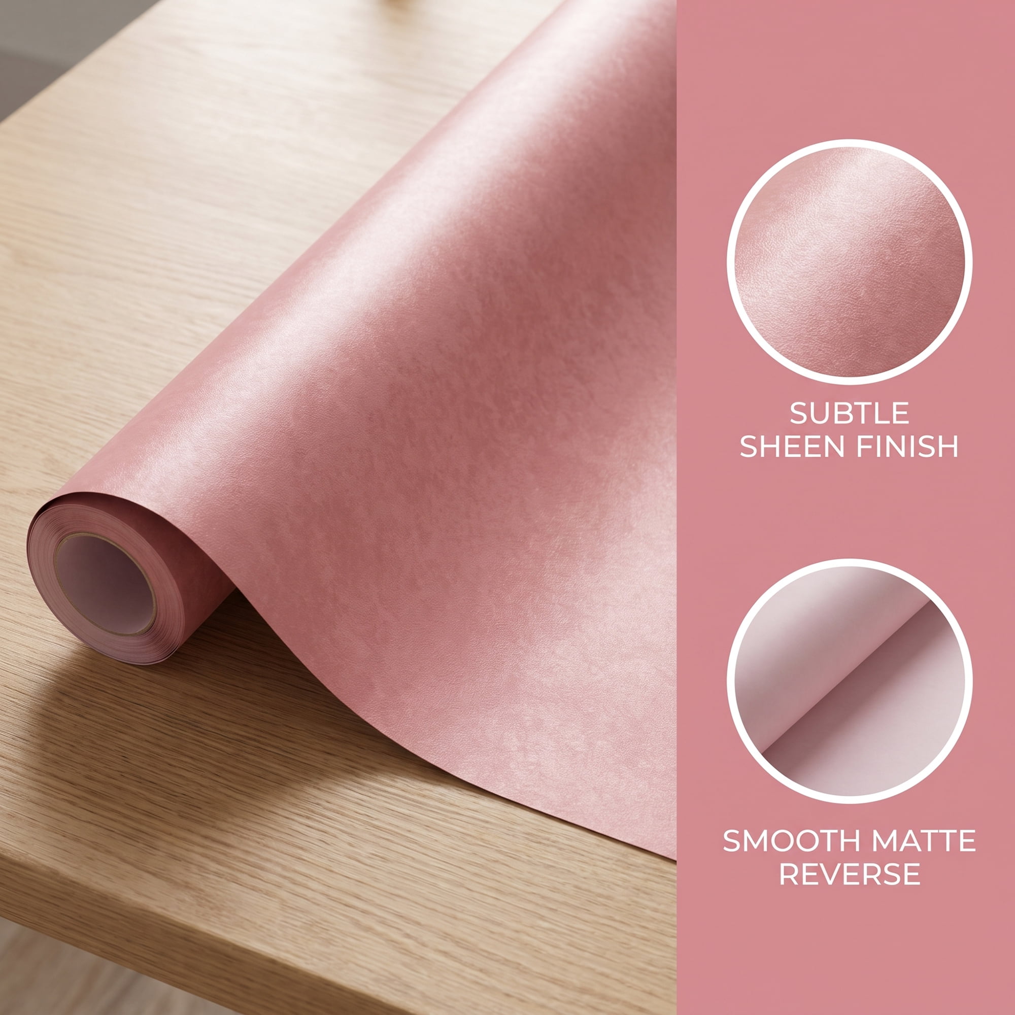 Unique Bargains 3Pcs Heavyweight Matte Gift Wrapping Paper Pink 39.4" x 27.6"