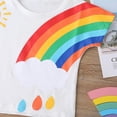 thumbnail image 5 of Toddler Kids Baby Boy Short Sleeve Rainbow T-Shirt Striped Summer Casual Tops 4-5 Years, 5 of 9