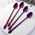 thumbnail image 4 of Iced Tea Spoon Set for 12 Coffee Spoon 7.9 -Inch Stainless Steel Spoon Set Ice Cream Spoon Long Spoon Dessert Spoon Milkshake Spoon-Purple, 4 of 7