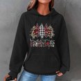 thumbnail image 2 of IROINNID Christmas Hoodies for Women Print Long Sleeve Waffle Pullover Winter Warm Sweatshirt Hoodies,Black, 2 of 4