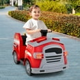 thumbnail image 4 of Costway 12V Kids Ride on Fire Truck Toddler Fire Toy Car with Shovel & Wrench Red, 4 of 10