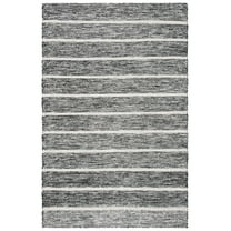 SAFAVIEH Vermont Zachariah Striped Area Rug, Black/Ivory, 5' x 8'