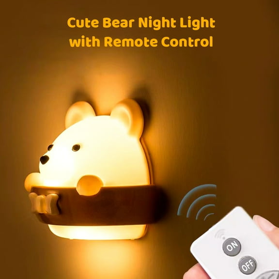 OWSOO Baby Bedside Lamp with Built-in Battery and Remote Control