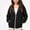 Black, variant on ITSAME Girls Full Zip Hooded Jacket Comfy Cotton Ribbed Quilted Fall Winter Casual Outerwear with Pockets Size 7
