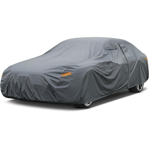 GUNHYI 16 Layers Car Cover All Weather Waterproof with Zipper, Universal Fit Tesla Model 3, Kia K5/Stinger, Nissan Altima/Maxima, Toyota Camry, Honda Accord, Hyundai Sonata, Subaru Legacy etc.