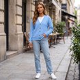 thumbnail image 5 of Stamzod Cardigans for Women V Neck Casual Long Sleeve Knit Waffle Button Up Cardigan Fall Fashion Plus Size Womens Clothing, 5 of 9