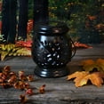 thumbnail image 6 of LumaBase Solar Powered Ceramic Lantern - Black with White Lights, 6 of 7