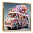 thumbnail image 2 of Designart "Soft Hued Ice Cream Vendor III" Truck Floater Framed Wall Art Living Room, 2 of 5