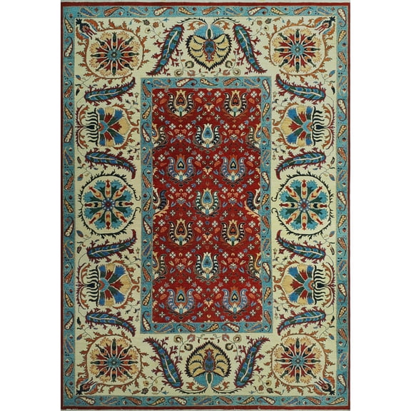 Aria Matias Red/Ivory Rug, 9'9" x 13'9"