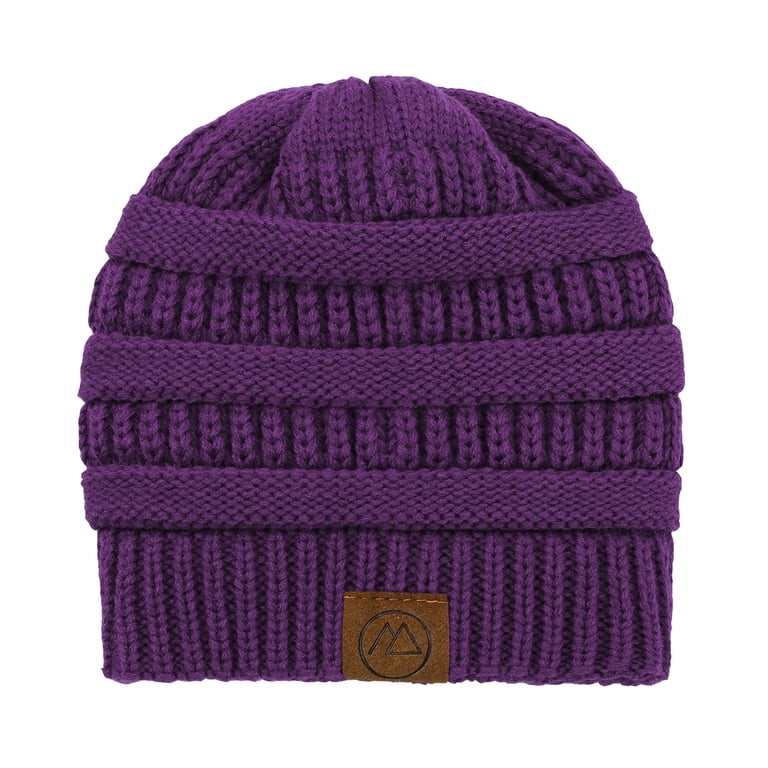 Zando Women's Skull Cap Long Cable Satin Lined Winter Beanie Hat