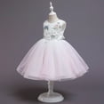 thumbnail image 4 of LYMAYTER Kids Toddler Girls Sweet Princess Dresses Baby Wedding Tulle Evening Dress Girls Printed Party Gown for 2-10 Years, 4 of 9