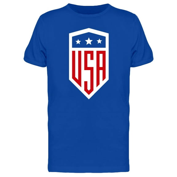 Usa Three Stars Shield Logo T-Shirt Men -Image by Shutterstock, Male Medium