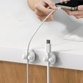 thumbnail image 5 of 6 Pack Cord Organizer, 360°Rotating Twist-Lock Magnetic Cable Management Clips, Adhesive Phone Charging Keeper Wire Cord Holder for Nightstand/Car/Wall, Office Desk Accessories Decor (White), 5 of 6