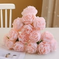 thumbnail image 5 of Nvzi 2 piezas de ramos con un total de 10 flores de peonía artificiales de seda y hojas para decoración de hogar, oficina, boda, fiesta, bar festivo (rosa oscuro), 5 of 5