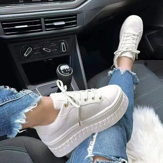 Qertyioot Espadrilles de Mode pour Femmes Liquidation Confortables pour la Marche Chaussures à Lacets