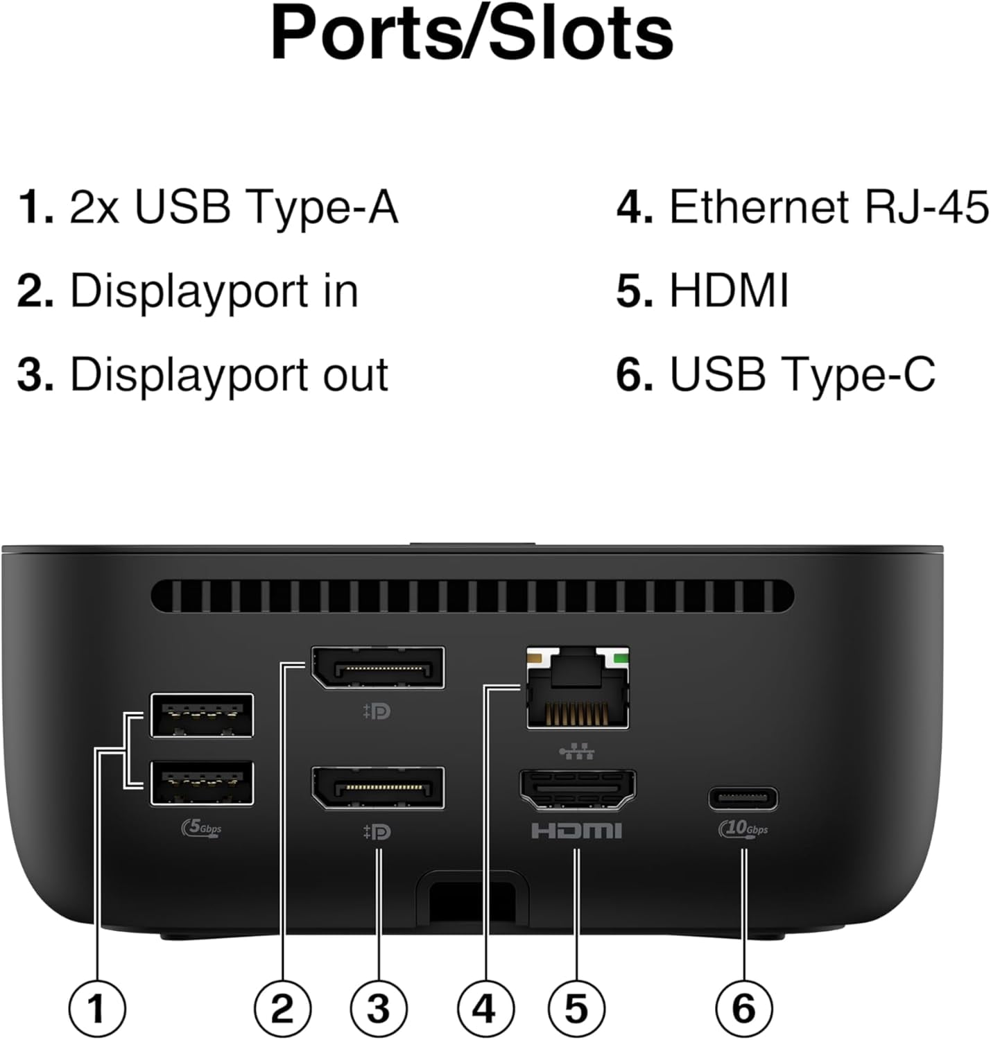 HP USB-C 100W G6, BS7S5AA#ABA, Docking Station with 100W Power Delivery & Bundle with Dockztorm Hub (USB-C, HDMI, DisplayPort, Ethernet, Nano lock, USB-A) 5 Pack