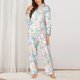 thumbnail image 2 of Fotbe Colorful Butterfly Conjunto de Pijama de Manga Larga para Mujer con Estampado, Ropa de Dormir de 2 Piezas, Conjunto de Casa Suave y Cómodo con Bolsillos-Medium, 2 of 7