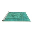 thumbnail image 2 of Ahgly Company Machine Washable Indoor Rectangle Oriental Turquoise Blue Industrial Area Rugs, 5' x 8', 2 of 4