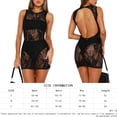 thumbnail image 2 of Vestido De Mujer Falda ajustada para mujer Malla sin espalda Ver a través de la noche Vestidos Sexy Encaje sólido Ygjytge Negro L para Mujer, 2 of 7