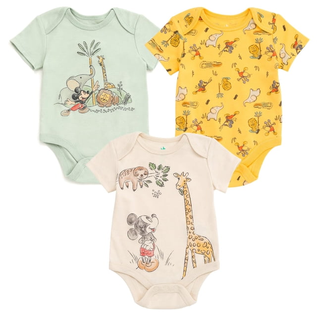 Body Disney Mickey Mouse Animals para recién nacidos y niños, x3