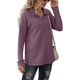 thumbnail image 5 of Camiseta de Punto de Manga Larga Ticfox con Cuello Vuelto y Cremallera para Mujer Color Morado XL, 5 of 7