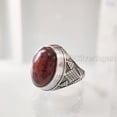 thumbnail image 2 of Mahogany Jasper Mans Ring, Natural Mahogany Jasper Ring, Silver Jewelry, 925 Silver Ring, Birthday Gift, Heavy Mens Ring, Arabic Design, Ottoman Style Ring, Christmas, Turkey Mens Signet Ring, 2 of 7