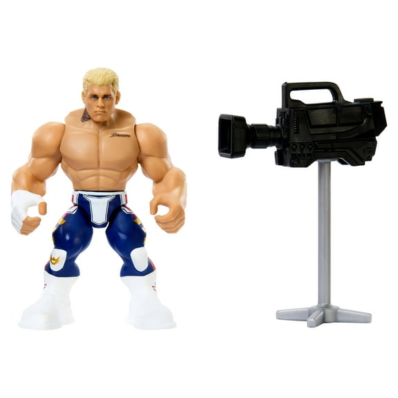 WWE Knuckle Crunchers Cody Rhodes Action Figure & Accessories, Bone-Crunching Sounds, 3.25-inch