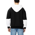 thumbnail image 5 of Mens Hoodies Vintage Patchwork Color Block Long Sleeved Casual Hooded Sweatshirt Pullovers Fall Winter,Size M-3XL, 5 of 5