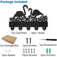 thumbnail image 3 of Flamingo Flower Coat Rack Wall Mount Wood Key Holder for Wall 11.8×7.9inch Bird Tropical Leaves Decorative Wall Hooks 5 Alloy Hooks Hibiscus Flower Black Wall Hanger for Gifts Entryway Room, 3 of 9